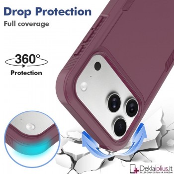 Dvisluoksnis guminis dėklas - bordo spalvos (Apple Iphone 17 Pro Max/18 Pro Max) Dvisluoksnis guminis dėklas - bordo spalvos (Apple Iphone 17 Pro Max/18 Pro Max)